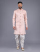 Jacquard Highlighted Self Floral Design Semi Indo Set