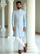 Firozi Colour Floral Jacquard Semi-Indo Set