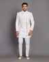 Traditional Stylish Raw Silk Floral Embroidery work Indo-Open Jacket Style