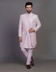 Self Highlighted Thread with Sequence work Raw Silk Indo Open Jacket