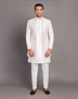 Raw Silk Thread Embroidery with Sequence work Indo Open Jacket Set