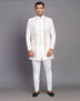 All Over Raw Silk  Floral Design Embroidery work Indo Open Jacket Set