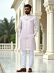 Elegant All Over Self Patterned Jacquard Semi-Indo Set