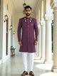 Elegant All Over Self Patterned Jacquard Semi-Indo Set