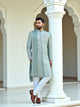 Sky All Over Zardosi Stones work Indo-Western with Elegant Dupatta