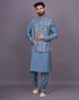 All Over Floral Multi Thread Embroidery work Soft Silk Kurta Jacket Set