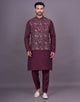 All Over Floral Multi Thread Embroidery work Soft Silk Kurta Jacket Set