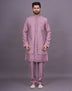 Decent Self Thread Embroidery work Soft Silk Kurta Jacket Set