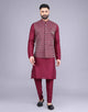 All Over Floral design Embroidery work Jacquard Kurta  jacket Set