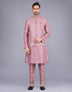All Over Floral design Embroidery work Jacquard Kurta  jacket Set