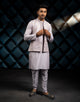 Floral design All Over Elegant Embroidery work Jacquard Kurta Jacket Set
