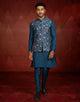 Floral design All Over Elegant Embroidery work Jacquard Kurta Jacket Set