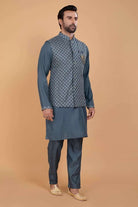 Rawsilk Simple & Elegant Sequnce Kurta Jacket Set