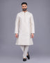 Sky Coloured Self Design Soft Silk Stones work Kurta Pyjama Set