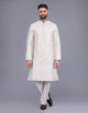 Sky Coloured Self Design Soft Silk Stones work Kurta Pyjama Set