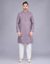 Sky Coloured Self Design Soft Silk Stones work Kurta Pyjama Set