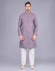 Sky Coloured Self Design Soft Silk Stones work Kurta Pyjama Set