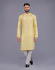 All Over Self Floral Design Thread Embroidery work Kurta Set