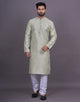 All Over Self Geometric Design Jacquard Kurta Pajama