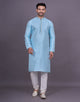 All Over Self Geometric Design Jacquard Kurta Pajama