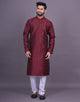 All Over Self Geometric Design Soft Silk Kurta pyjama Set