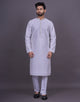 All Over Self Geometric Design Soft Silk Kurta pyjama Set