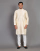 Simple Self Made Thread work Design Soft Silk Kurta Pyjama Set