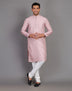 Simple Self Made Thread work Design Soft Silk Kurta Pyjama Set