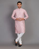 Simple Self Made Thread work Design Soft Silk Kurta Pyjama Set