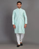 Simple Self Made Thread work Design Soft Silk Kurta Pyjama Set