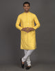 Elegant Floral  Yellow Thread&Sequence work Kurta Pyjama Set