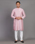 Self Thread with Embellished Design Soft Silk Kurta Pyjama Set