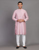 Self Thread with Embellished Design Soft Silk Kurta Pyjama Set