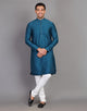 Self Thread with Embellished Design Soft Silk Kurta Pyjama Set