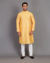 Self Thread Embroidery Design Raw Silk Kurta Pyjama Set