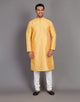 Self Thread Embroidery Design Raw Silk Kurta Pyjama Set