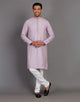 Raw Silk All Over Silver Bootis Kurta Pyjama Set