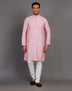 Raw Silk All Over Silver Bootis Kurta Pyjama Set