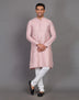 All Over Self Highlighted Thread work Soft Silk Kurta Set