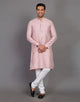 All Over Self Highlighted Thread work Soft Silk Kurta Set