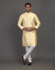 Self Thread with Embellished Design Soft Silk Kurta Pyjama Set