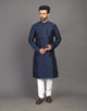Self Thread with Embellished Design Soft Silk Kurta Pyjama Set