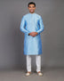 Self Floral Design Soft Silk Kurta Pajama Set
