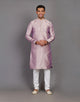 Self Floral Design Soft Silk Kurta Pajama Set