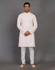 Simple Self Thread and Sequence Design Georgette Kurta Pyjama Set
