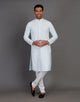 Simple Self Thread and Sequence Design Georgette Kurta Pyjama Set