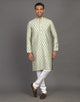 All Over Floral Weaving work Elegant Kurta Pyjama Set