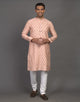 All Over Floral Weaving work Elegant Kurta Pyjama Set