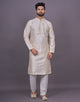 Self Thread with Embellished Design Soft Silk Kurta Pyjama Set