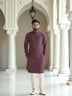 Maroon Inspired Patterned Cotton Kurta Pyjama Set